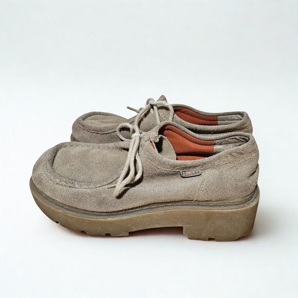 Mudd Vintage Tan Suede Chunky Shoes - Picture 5 of 10